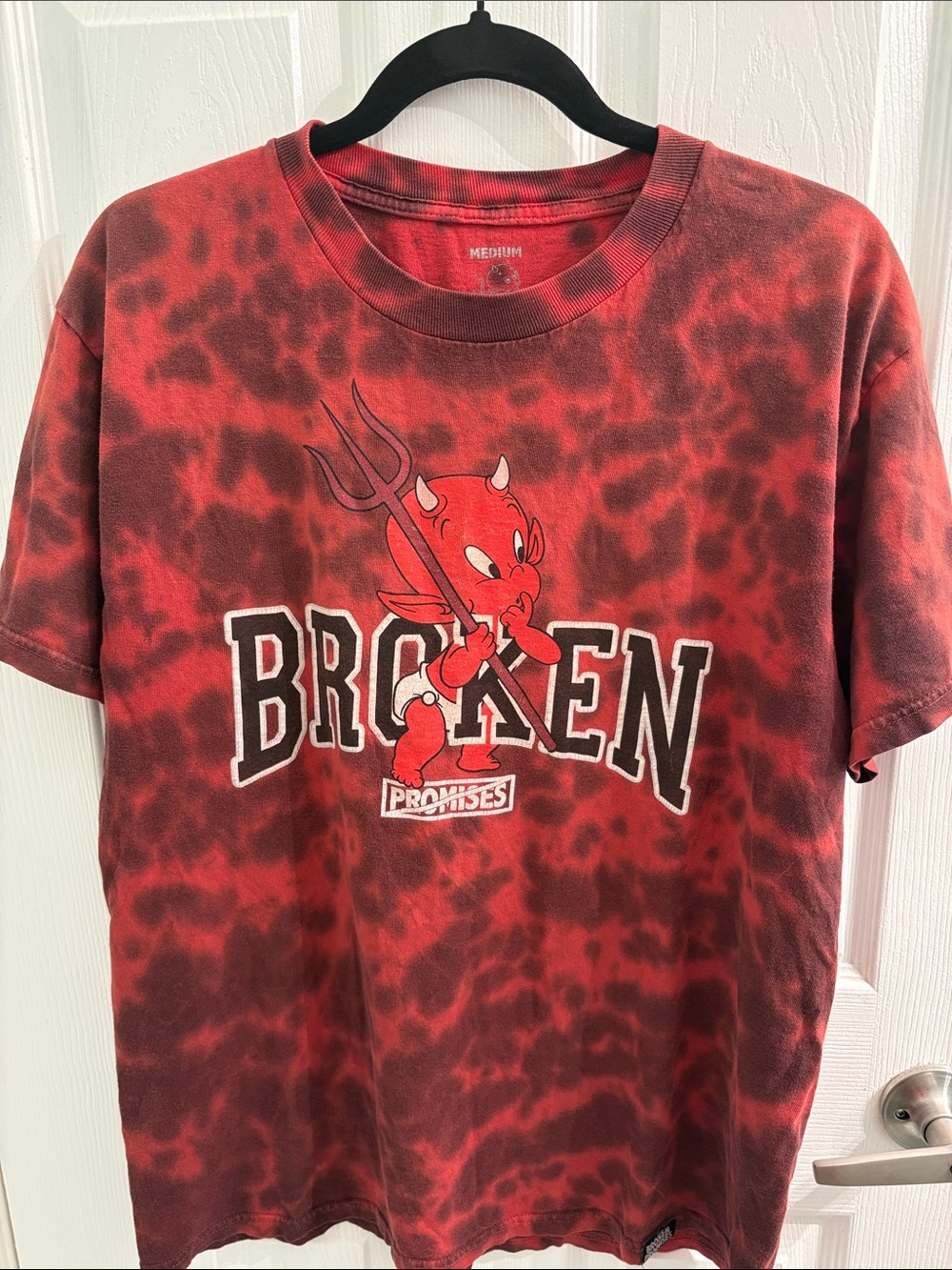 Broken Promises Red Tie-Dye Devil Graphic Tee